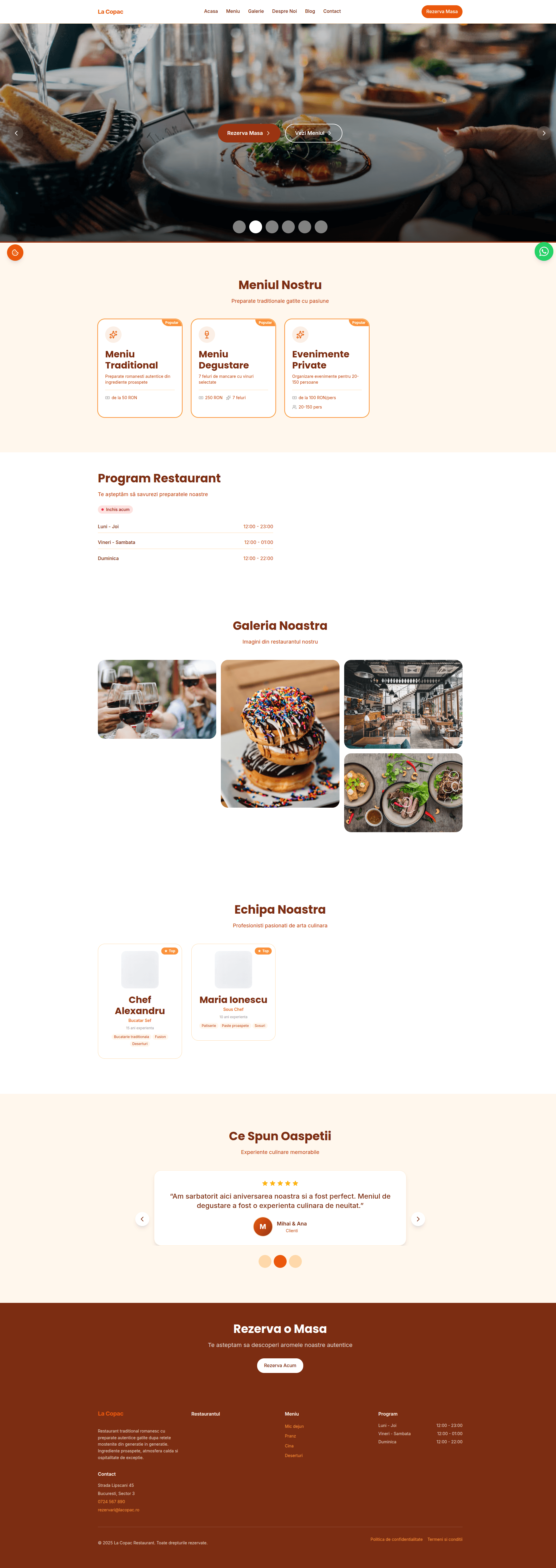 Restaurant La Copac - Website restaurant