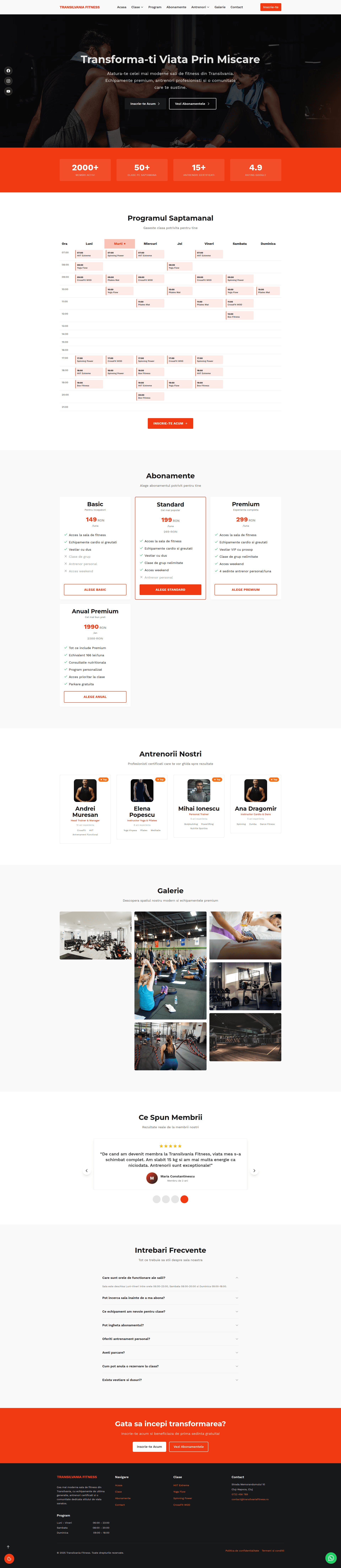 Transilvania Fitness - Website fitness